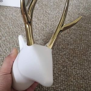 Indigo white and gold deer decor for wall NIB